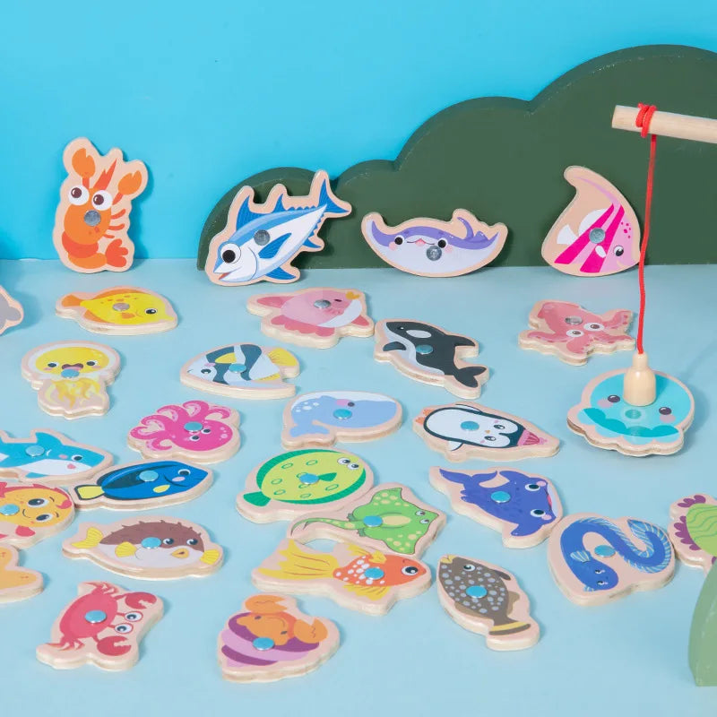 Houten Magnetisch Visspel - Educatief Speelgoed voor Ouder-Kind Interactie