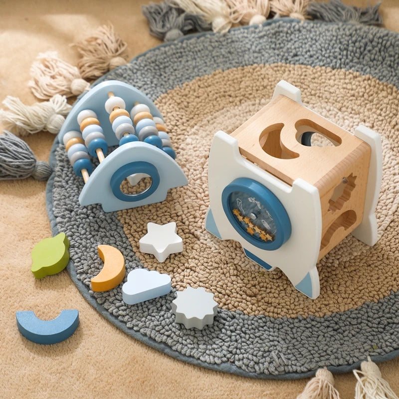 Montessori Houten Raket Puzzel - Educatief Speelgoed voor Peuters