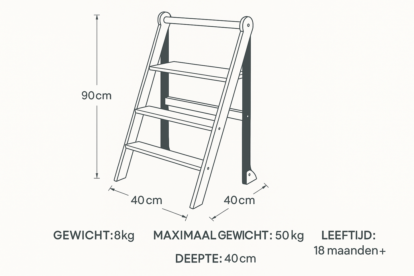 Montessori Leerladder Specificaties Nederlands