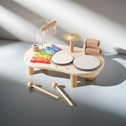 Jouet musical Montessori en bois – xylophone avec cloches 