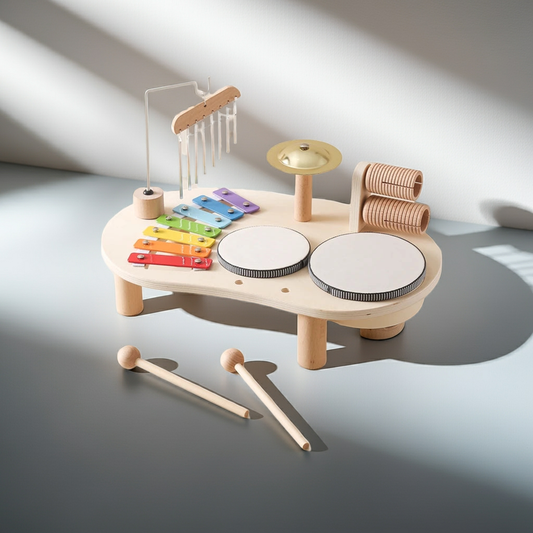 Wooden Montessori musical toy – xylophone with bells