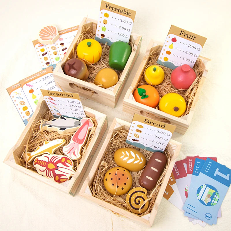 Houten Snijset Groenten & Fruit - Engels Leren door Koken