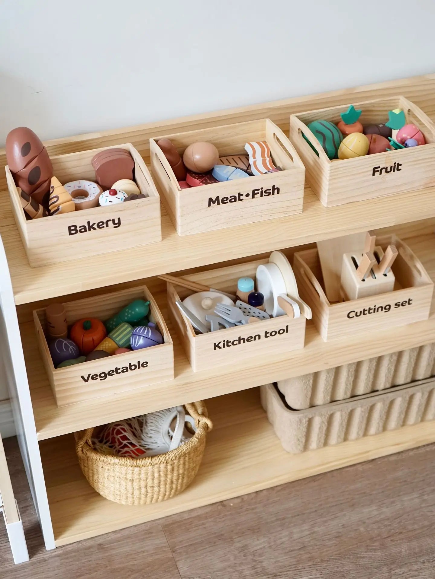 Houten Snijset Groenten & Fruit - Engels Leren door Koken
