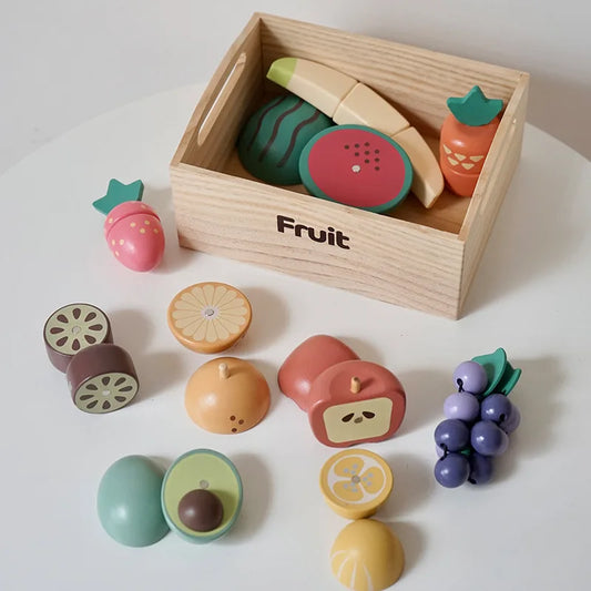 Houten Snijset Groenten & Fruit - Engels Leren door Koken