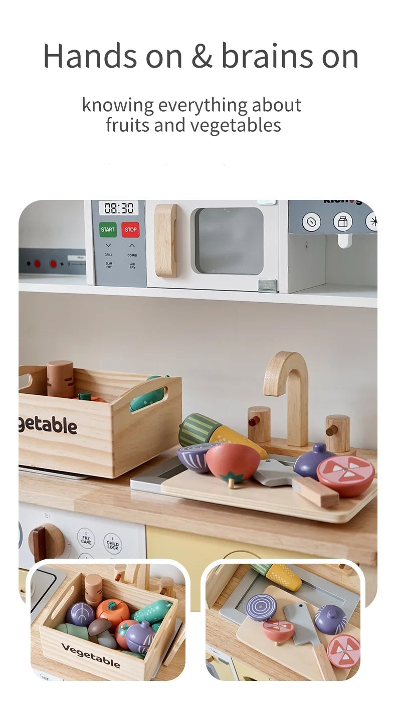 Houten Snijset Groenten & Fruit - Engels Leren door Koken