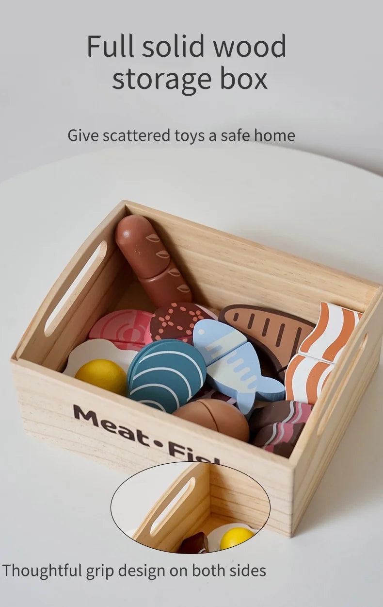 Houten Snijset Groenten & Fruit - Engels Leren door Koken