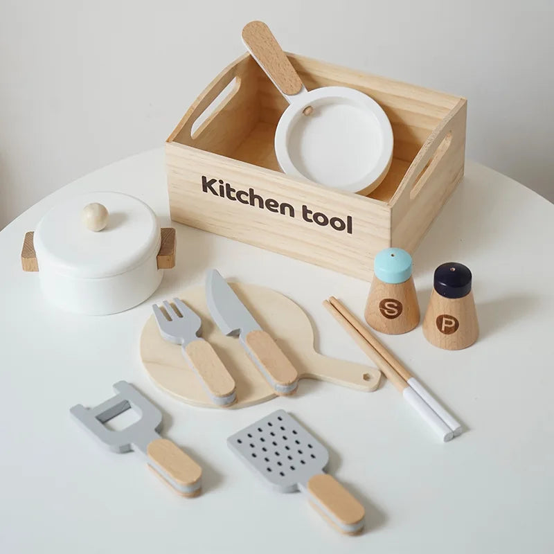 Houten Snijset Groenten & Fruit - Engels Leren door Koken