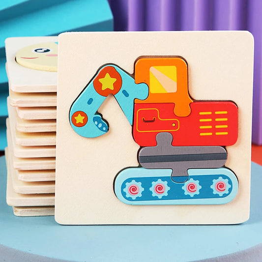 3D Houten Dieren en Voertuigen Puzzel - Educatief Speelgoed voor Kinderen