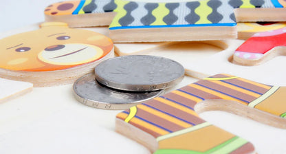 Montessori Dieren Aankleden Puzzel - Houten Educatief Speelgoed Kinderen