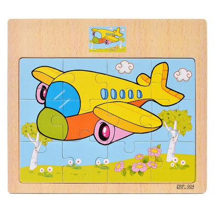 Houten Dieren Puzzel 12 Stukjes - Educatief Speelgoed voor Kinderen