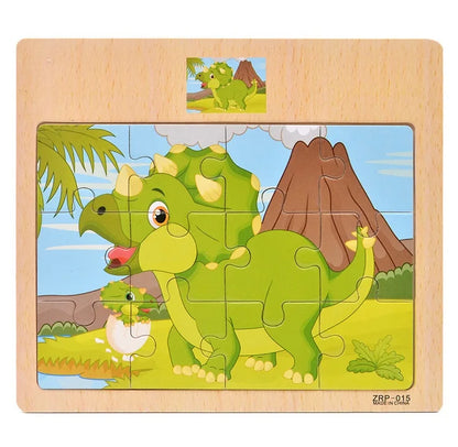 Houten Dieren Puzzel 12 Stukjes - Educatief Speelgoed voor Kinderen
