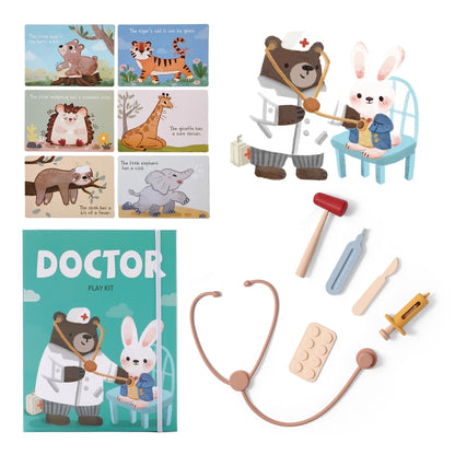 Coffret de jeu Docteur en silicone - Jeu de rôle éducatif pour le développement de l'enfant 3+