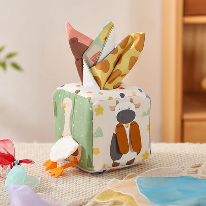 Montessori Katoenen Tissue Box - Sensorisch Speelgoed voor Peuters