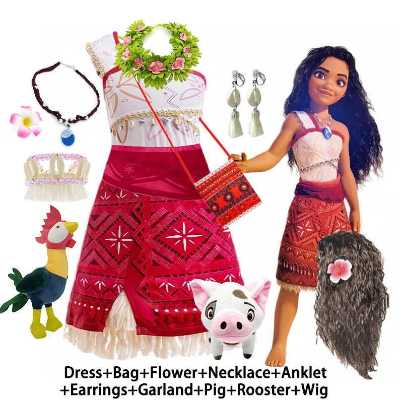 Vaiana- Moana Prinsessenjurk - Oceaan Avontuur Verkleedjurk voor Meisjes