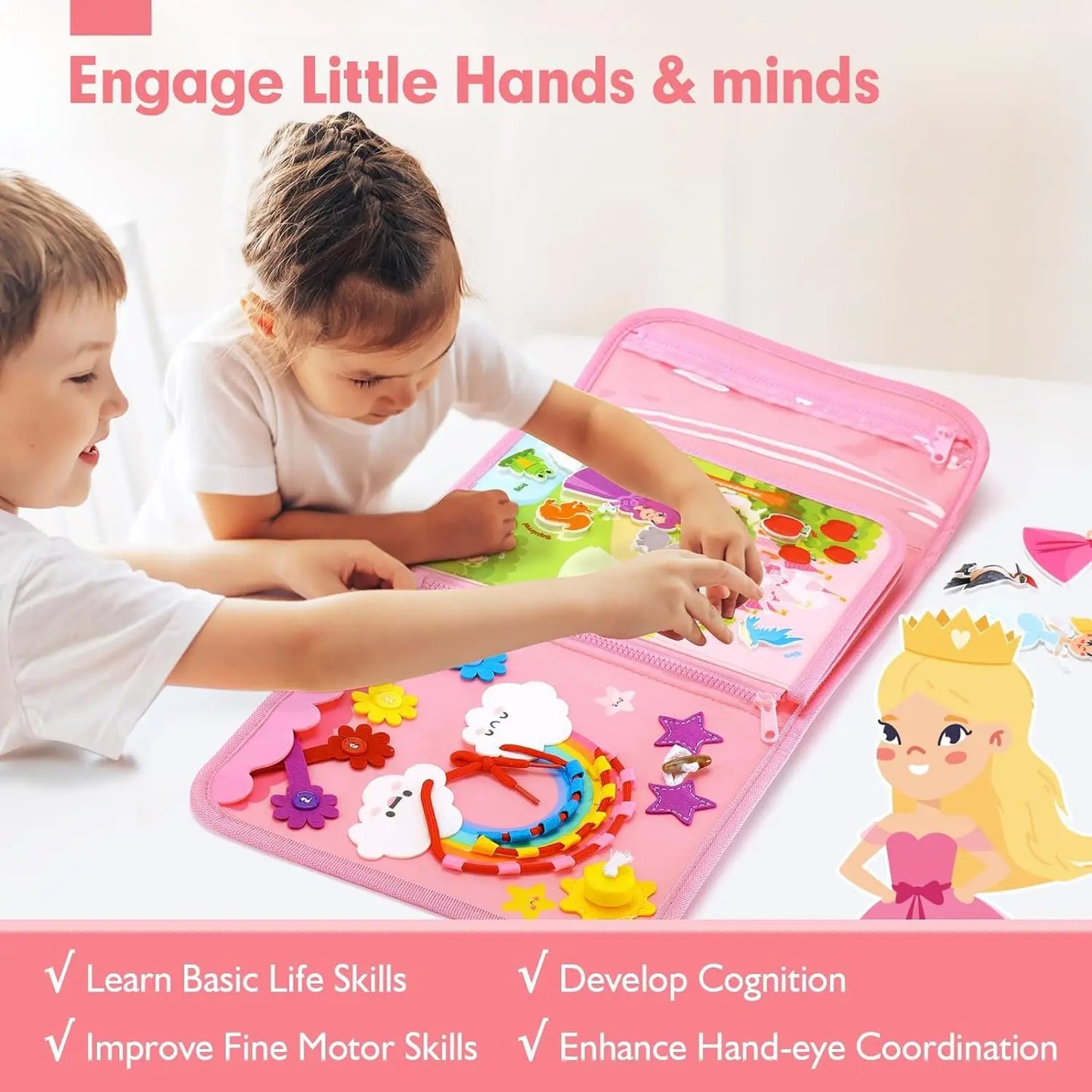 Montessori Busy Board - Engels Leren door Ontdekken en Spelen