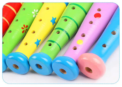Kleurrijke Houten Fluit - Educatief Muziekinstrument voor Kinderen