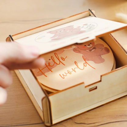 Ours en bois pour bébé - Accessoire photo et souvenir
