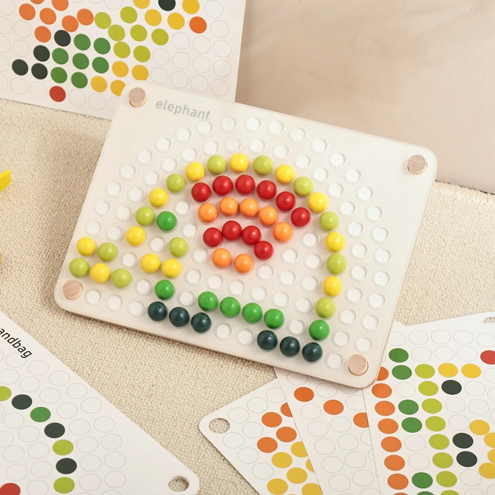 Montessori Regenboog Kralenbord - Engels Leren voor Peuters