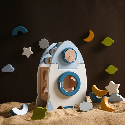 Montessori Houten Raket Puzzel - Educatief Speelgoed voor Peuters