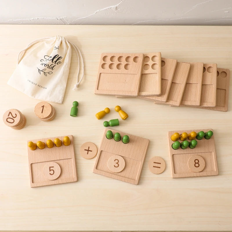 Montessori houten leerbord – cijfers & vormen