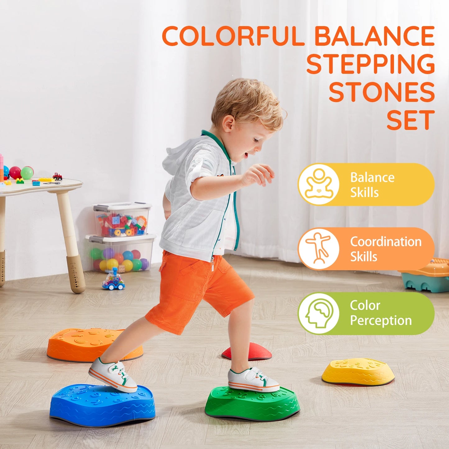 Montessori Balanceer Stapstenen Set - 5 Stuks Sensorisch Speelgoed