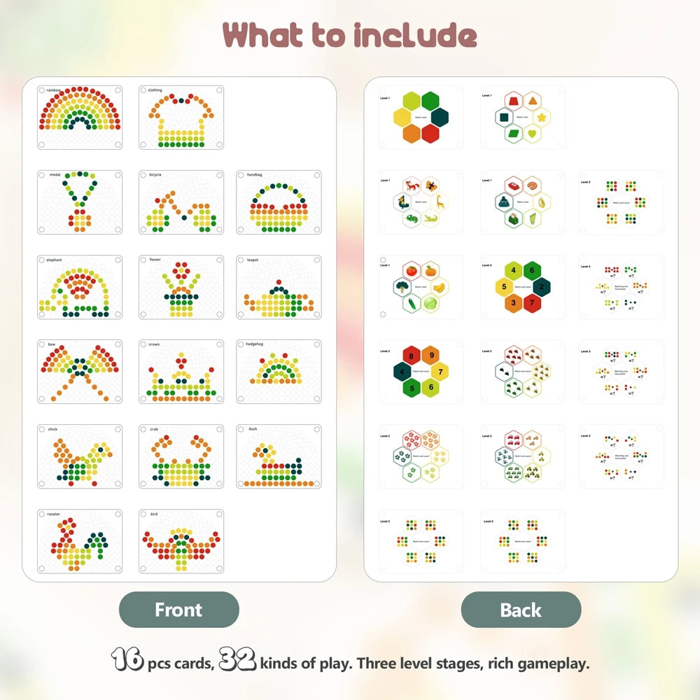 Montessori Regenboog Kralenbord - Engels Leren voor Peuters