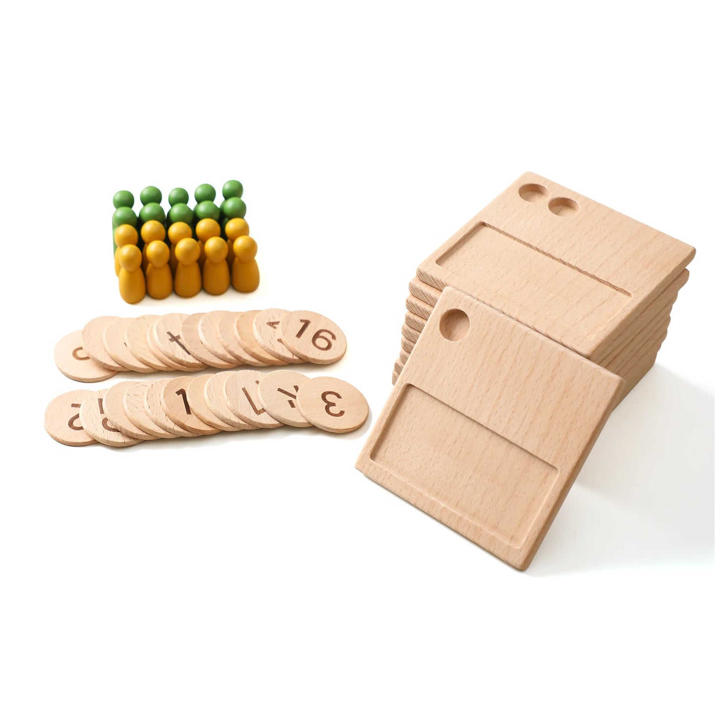 Montessori houten leerbord – cijfers & vormen
