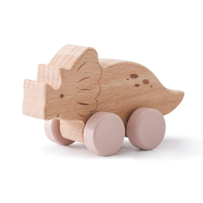 Houten Dinosaurus Auto Speelgoed - Educatief Montessori Speelgoed voor Kinderen