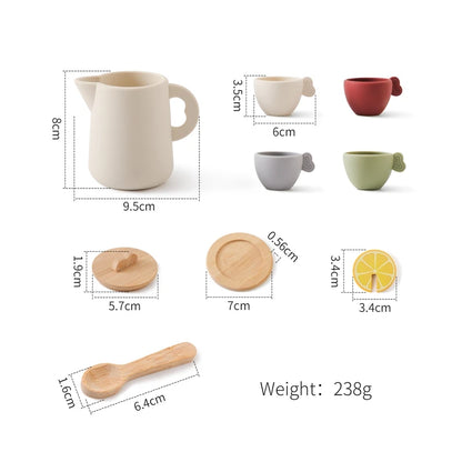 Service à thé en silicone pour bébé – Jouet de jeu sûr pour les tout-petits de 1 à 3 ans