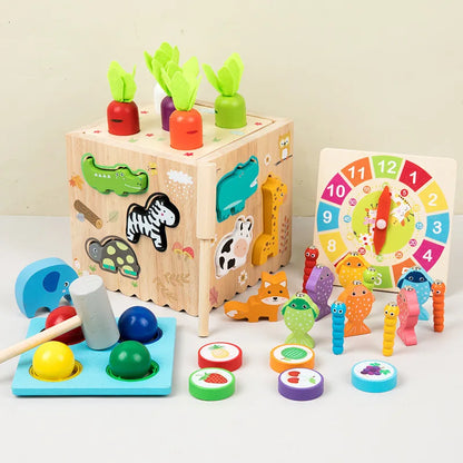 Houten Montessori Vormensorteerspel - Educatief Puzzelspel voor Peuters