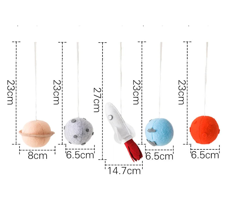 Houten Babygym Raket - Montessori Speelgym met Hangende Rammelaars