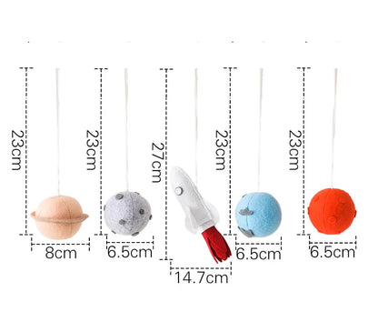 Houten Babygym Raket - Montessori Speelgym met Hangende Rammelaars