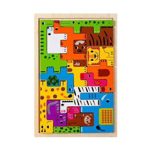 Montessori Houten Dieren & Transport Puzzel - Educatief Speelgoed voor Peuters
