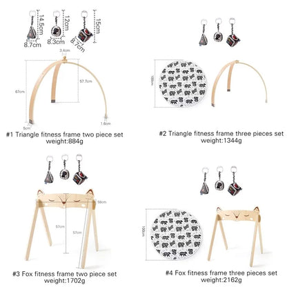 Houten Babygym Raket - Montessori Speelgym met Hangende Rammelaars