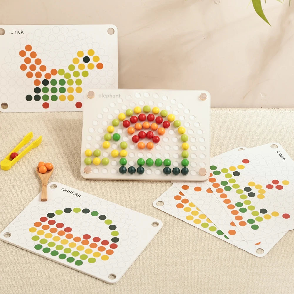 Montessori Regenboog Kralenbord - Engels Leren voor Peuters