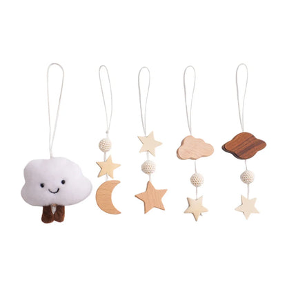 Houten Babygym Raket - Montessori Speelgym met Hangende Rammelaars