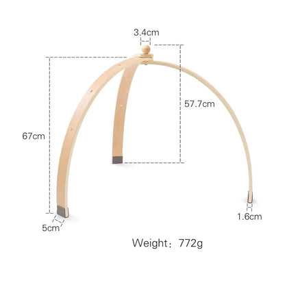Houten Babygym Raket - Montessori Speelgym met Hangende Rammelaars