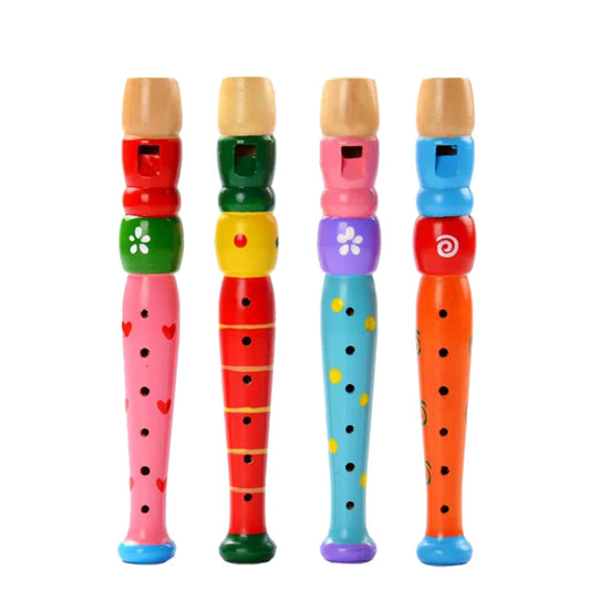 Kleurrijke Houten Fluit - Educatief Muziekinstrument voor Kinderen