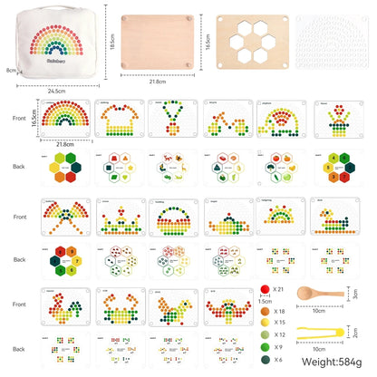 Jeu de perles arc-en-ciel Montessori : apprendre l'anglais aux tout-petits