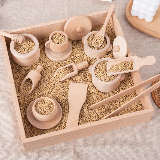 Ensemble de vie pratique Montessori - Jouets d'apprentissage pour verser et tamiser le riz