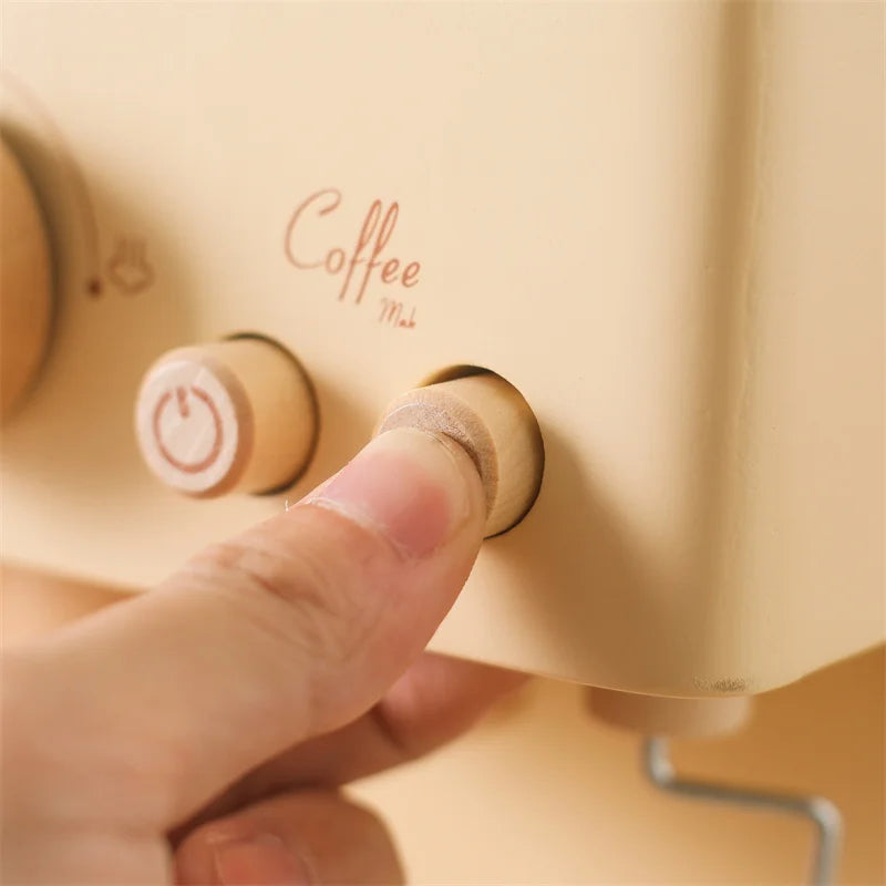 Houten koffiezetapparaat speelgoed – rollenspel in de speelkeuken