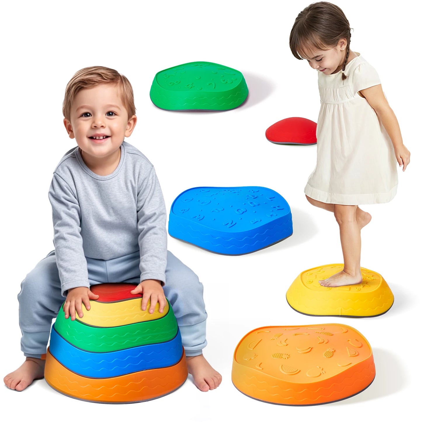 Montessori Balanceer Stapstenen Set - 5 Stuks Sensorisch Speelgoed