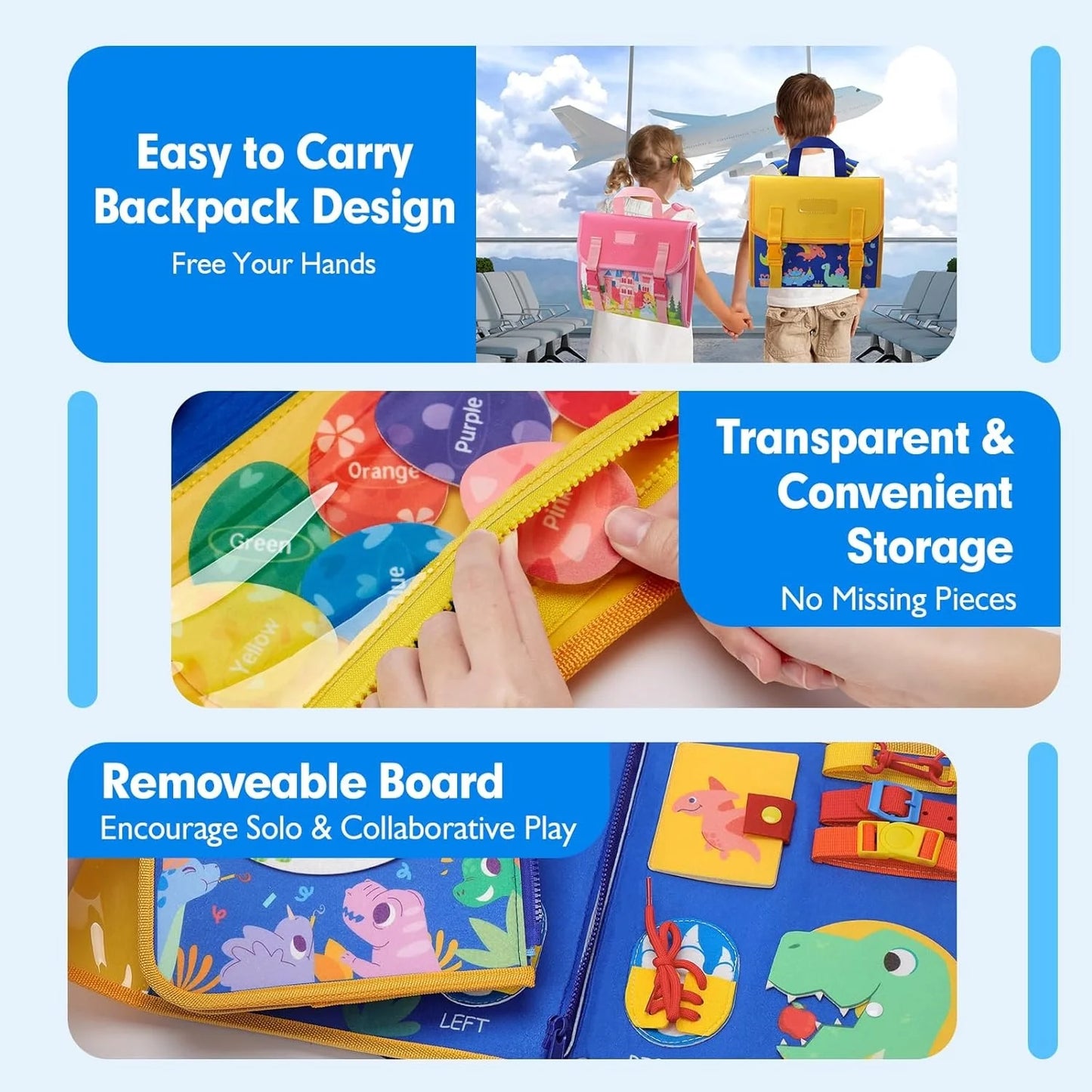 Montessori Busy Board - Engels Leren door Ontdekken en Spelen