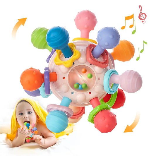 Anneau de dentition Montessori pour bébé - Hochet sensoriel 0-18 mois