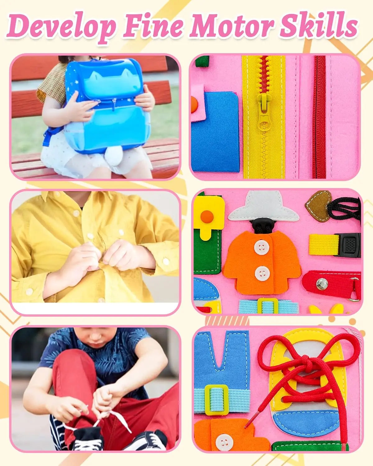 Montessori Busy Board - Engels Leren door Ontdekken en Spelen
