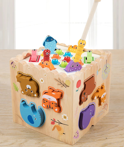 Houten Montessori Vormensorteerspel - Educatief Puzzelspel voor Peuters
