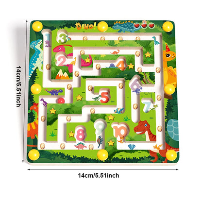 Magnetisch Kleur en Cijfer Doolhof - Montessori Dinosaurus Educatief Speelgoed