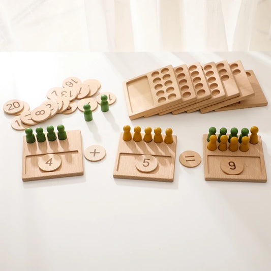 Montessori houten leerbord – cijfers & vormen