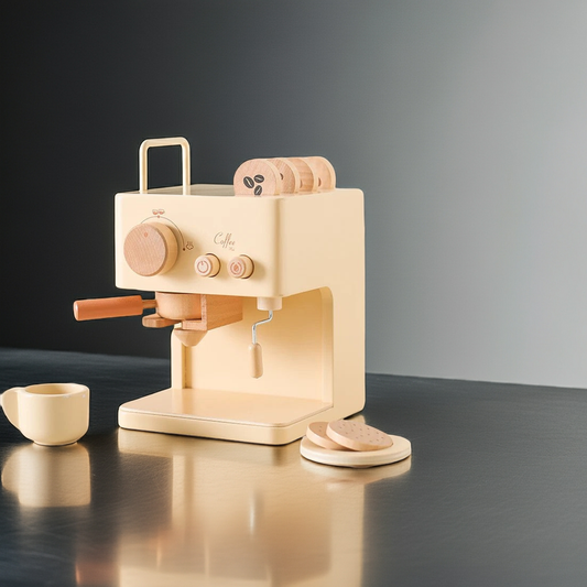 Wooden coffee maker toy – role play in the play kitchen