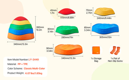 Montessori Balanceer Stapstenen Set - 5 Stuks Sensorisch Speelgoed